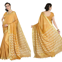 Soft silk cutwork saree linen world
