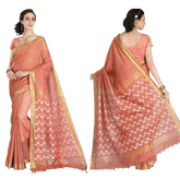 Soft silk cutwork saree linen world