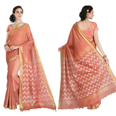 Soft silk cutwork saree linen world