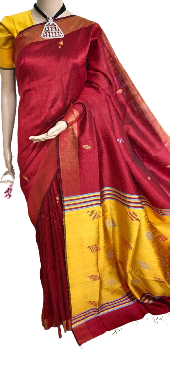 Tussar dupion silk saree SILKZONE