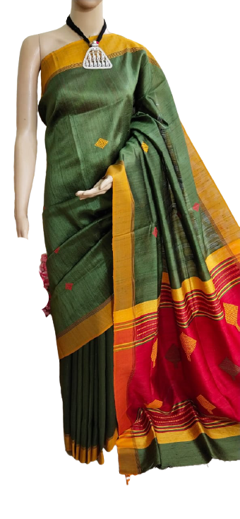 Tussar dupion silk saree SILKZONE