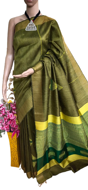 Tussar dupion silk saree SILKZONE
