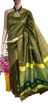 Tussar dupion silk saree SILKZONE