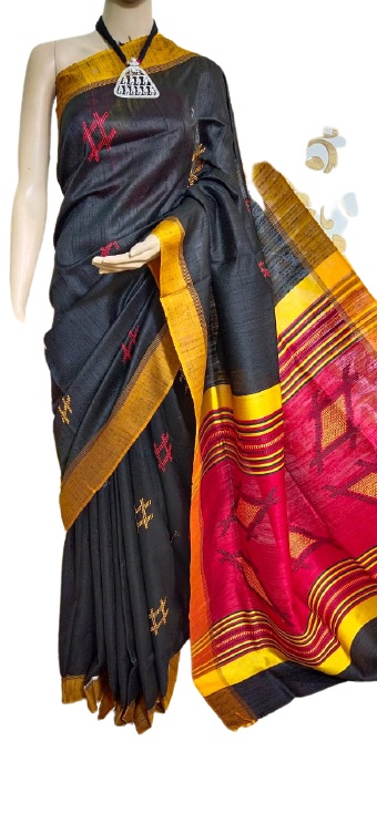 Tussar dupion silk saree SILKZONE
