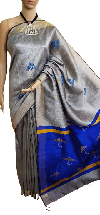 Tussar dupion silk saree SILKZONE