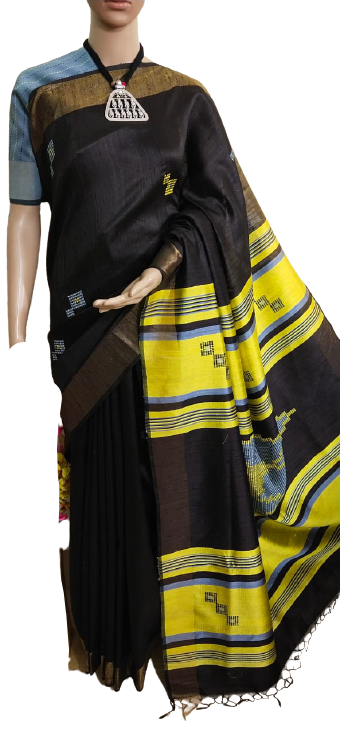 Tussar dupion silk saree SILKZONE