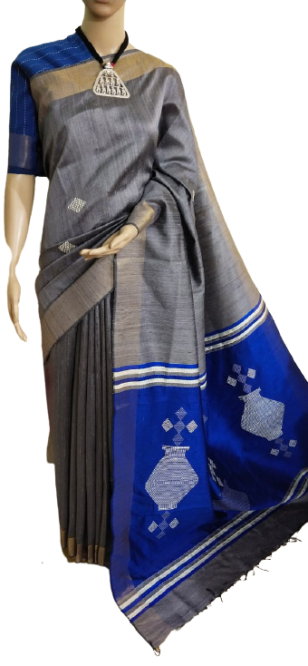 Tussar dupion silk saree SILKZONE