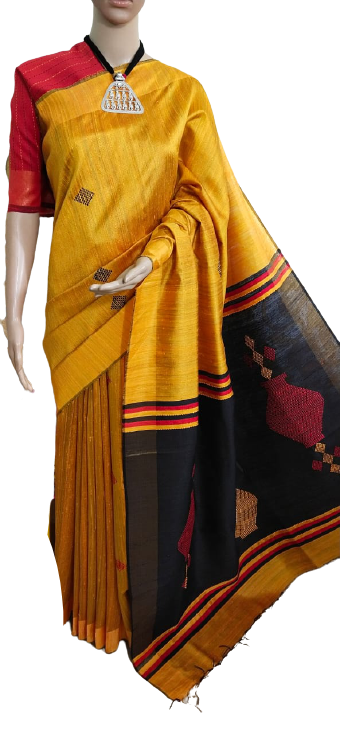 Tussar dupion silk saree SILKZONE