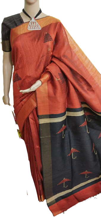 Tussar dupion silk saree SILKZONE