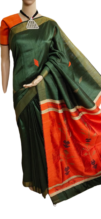 Tussar dupion silk saree SILKZONE