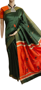 Tussar dupion silk saree SILKZONE