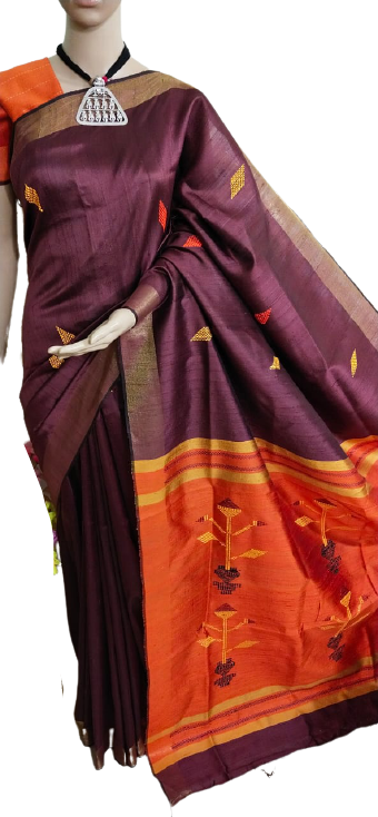 Tussar dupion silk saree SILKZONE