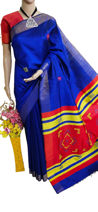 Tussar dupion silk saree SILKZONE