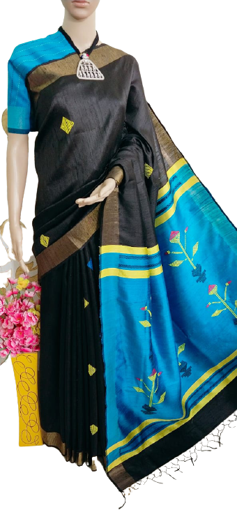 Tussar dupion silk saree SILKZONE