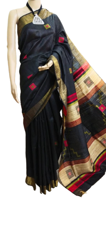 Tussar dupion silk saree SILKZONE