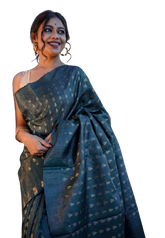 Tussar embroidery silk saree SILK ZONE