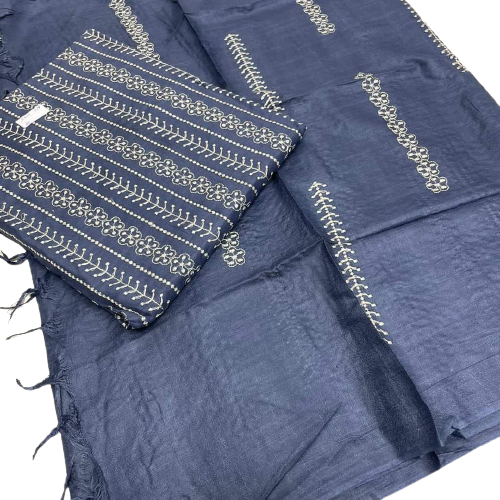 Linen embroidery suit SILK ZONE