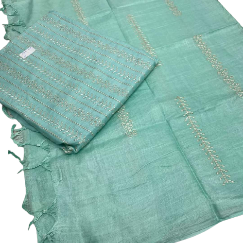 Linen embroidery suit SILK ZONE