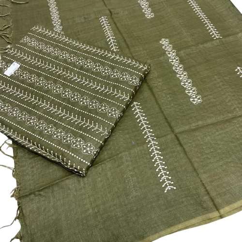 Linen embroidery suit SILK ZONE