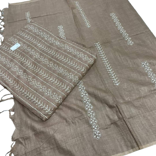 Linen embroidery suit SILK ZONE