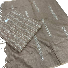 Linen embroidery suit SILK ZONE