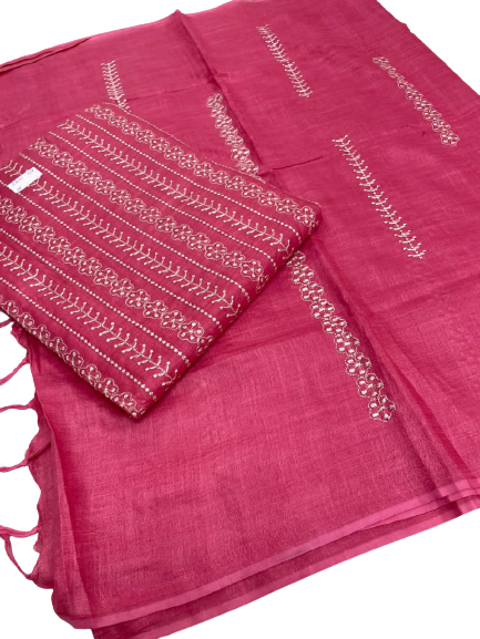 Linen embroidery suit SILK ZONE