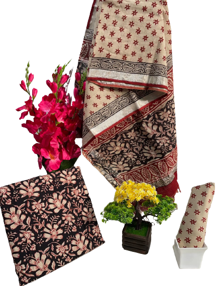 Cotton linen bagru print suit SILK ZONE