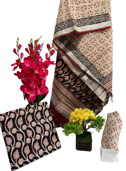Cotton linen bagru print suit SILKZONE