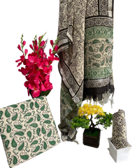 Cotton linen bagru print suit SILKZONE