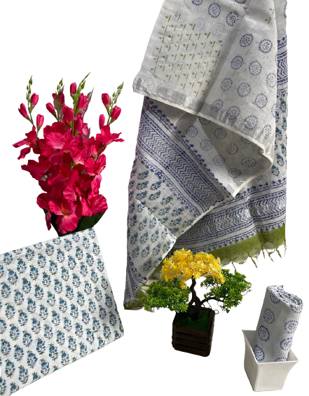 Cotton linen bagru print suit SILK ZONE