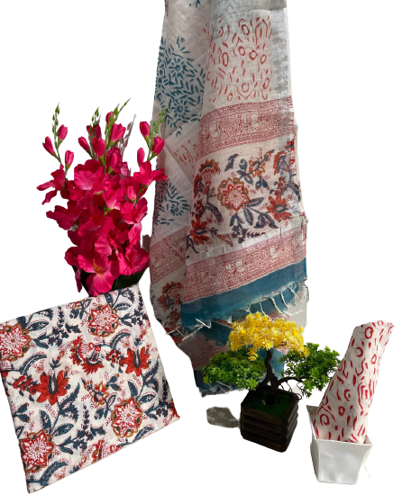 Cotton linen bagru print suit SILK ZONE