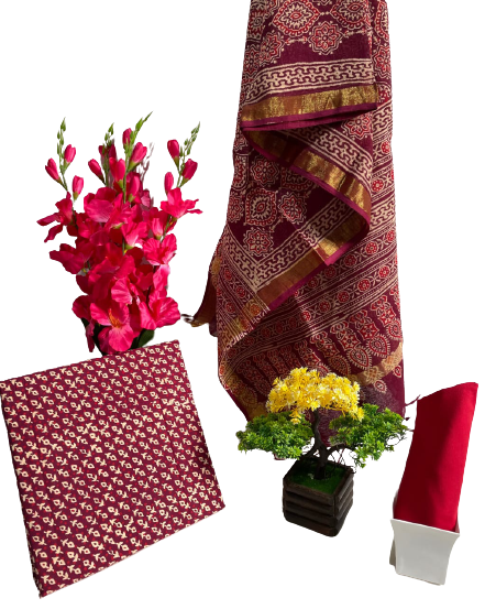 Cotton linen bagru print suit SILK ZONE