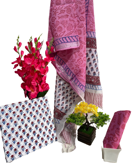 Cotton linen bagru print suit SILK ZONE