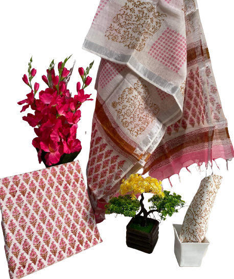 Cotton linen bagru print suit SILK ZONE