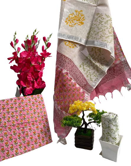 Cotton linen bagru print suit SILK ZONE