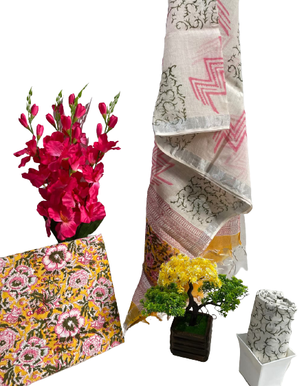 Cotton linen bagru print suit SILK ZONE