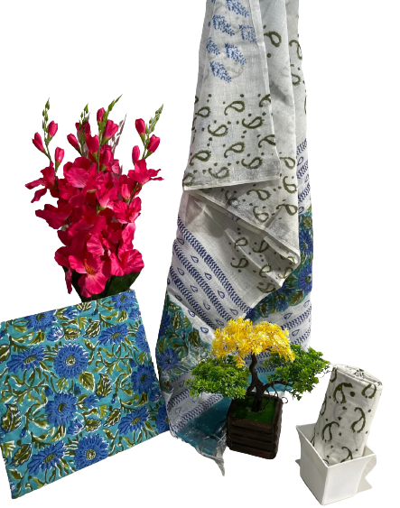 Cotton linen bagru print suit SILK ZONE