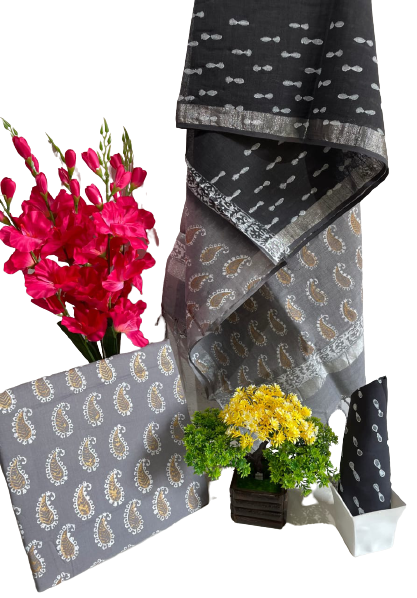 Cotton linen bagru printed suit SILK ZONE