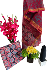 Cotton linen bagru print suit SILK ZONE