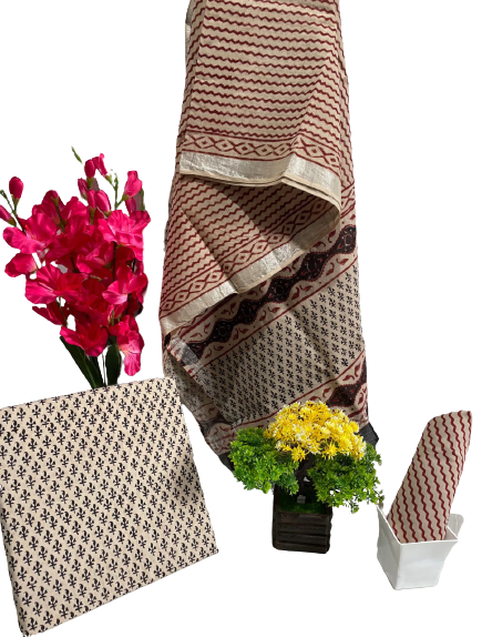 Cotton linen bagru print suit SILK ZONE