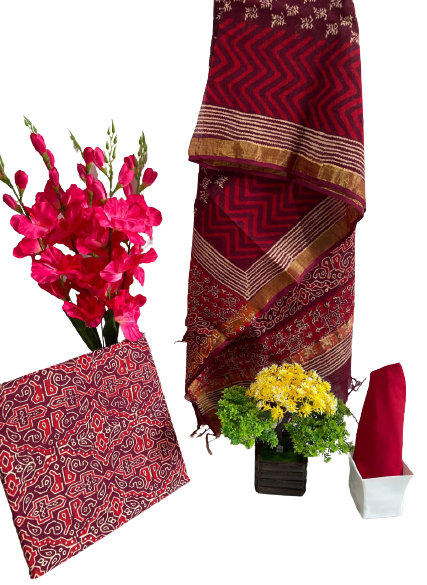 Cotton linen bagru print suit SILK ZONE