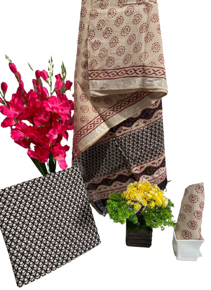 Cotton linen bagru print suit SILK ZONE