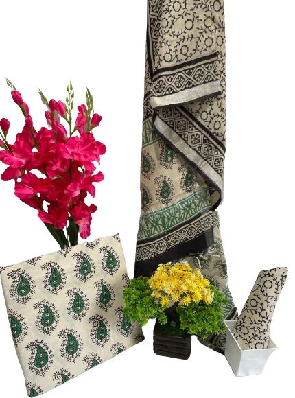 Cotton linen bagru print suit SILK ZONE