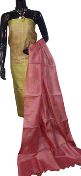 Tussar silk embroidery suit SILK ZONE