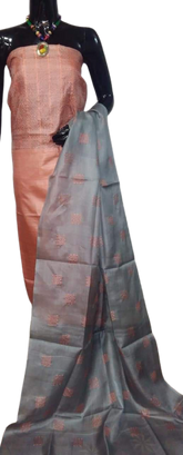 Tussar silk embroidery suit SILK ZONE