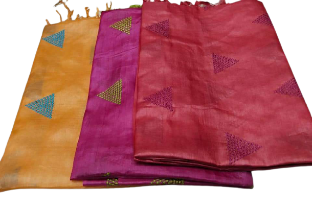Tussar silk embroidery dupatta SILK ZONE