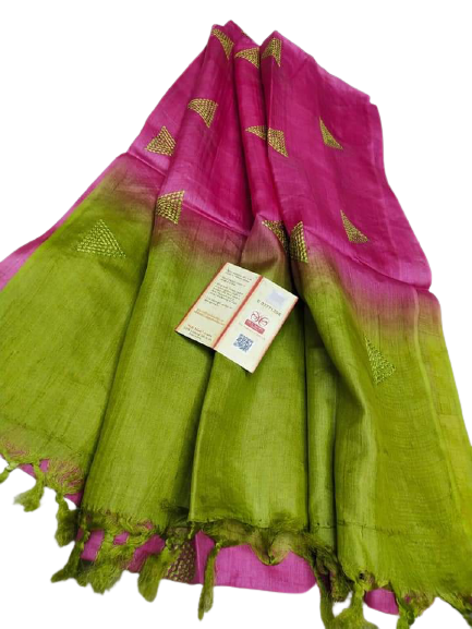 Tussar silk embroidery dupatta SILK ZONE