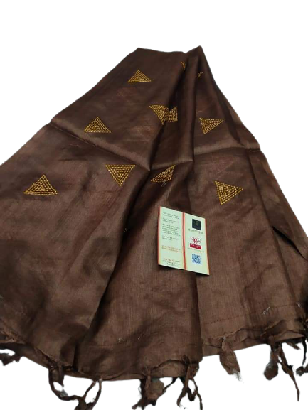 Tussar silk embroidery dupatta SILK ZONE