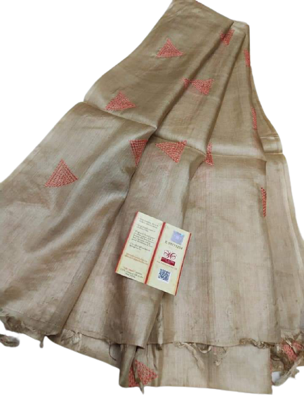 Tussar silk embroidery dupatta SILK ZONE