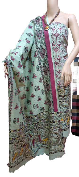 Cotton khadi madhubani suit SILK ZONE
